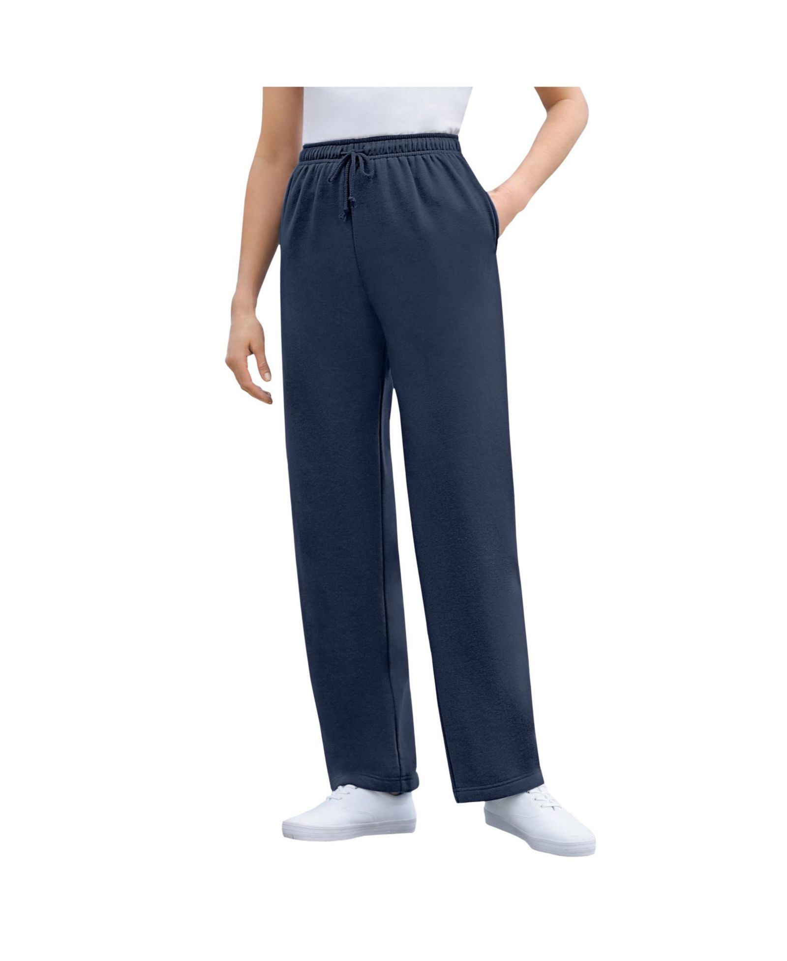 Woman Within Женские брюки с поясом и шнурком из ткани Better-Fleece
