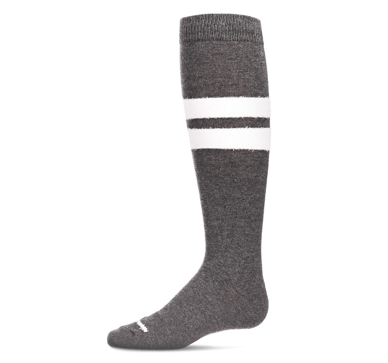 Memoi Little Girls Fuzzy Stripe Cotton Blend Knee High Socks