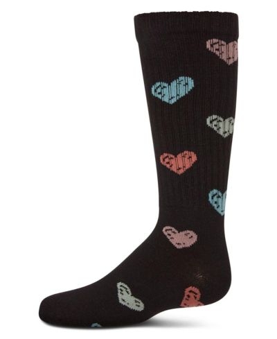 Детские гольфы MeMoi Big Girls Multi Graffiti Hearts из смеси хлопка