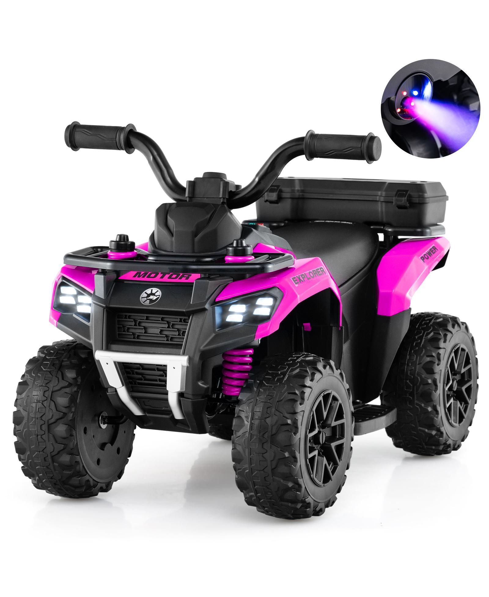 Gymax 6V Kids Ride On ATV with Music & Spray Function, 44 lbs, Ages 18 Months+
