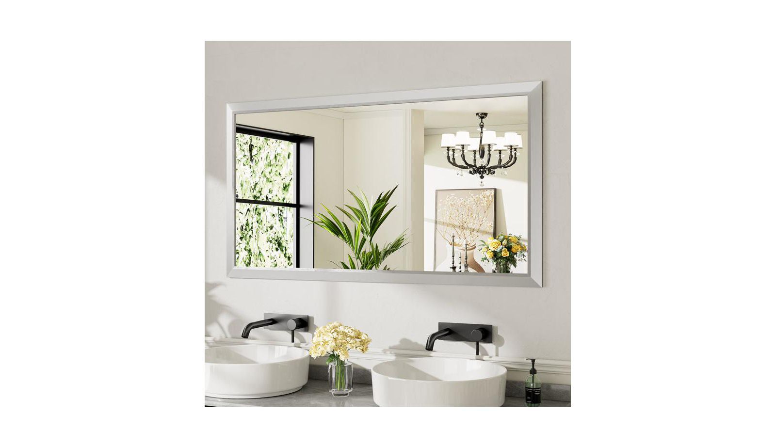 Зеркало Amorho Bathroom Mirror 55" x 30" с металлической рамой