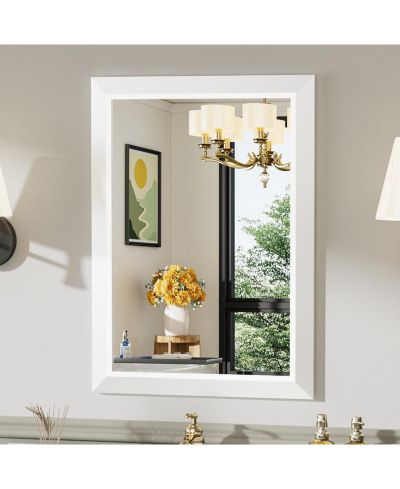 Amorho Bathroom Mirror, 28" x 20" Inch Thick Metal Framed Wall Mirrors for Over Sink, Bedroom, Living Room, Entryway, Rectangle Wall-Mounted Mirrors
