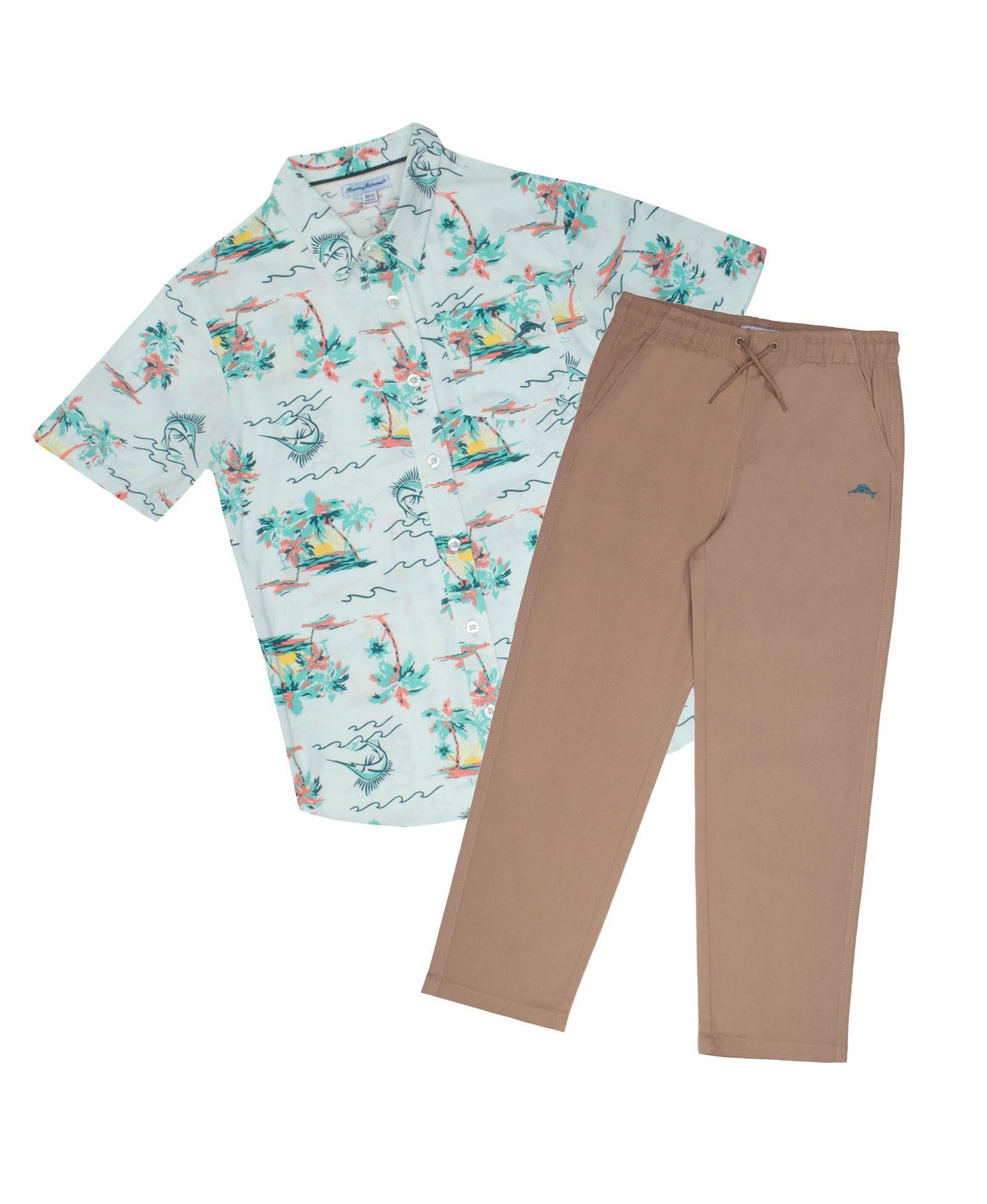Детский комплект Tommy Bahama: классическая рубашка с пуговицами и брюки