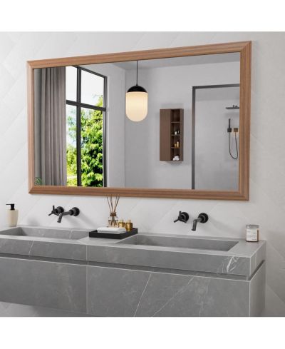 Amorho Bathroom Mirror, 60" x 36"-Inch-Thick Metal Framed Wall Mirrors for Bedroom, Rectangle Wall-Mounted Mirrors (Horizontal/Vertical)
