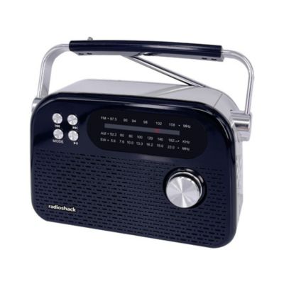 Ретро-радио RadioShack черное, 3-диапазонное, с Bluetooth, USB/TF, классический дисплей, перезаряжаемое