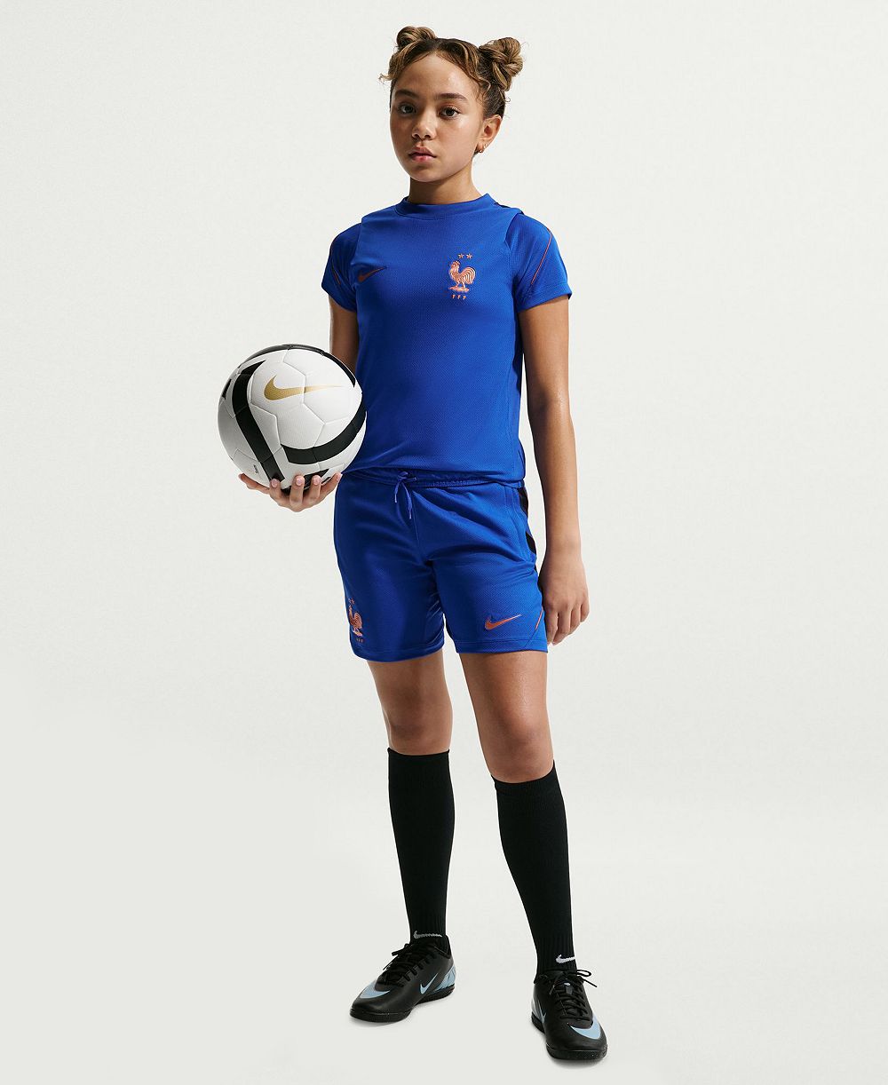 Футболка Nike France Strike Dri-Fit Soccer Short-Sleeve для мальчиков и девочек