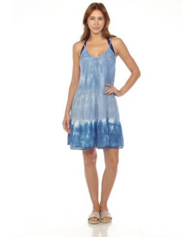 Raviya Women's Spaghetti Strap Tiered Short Cover Up Dress