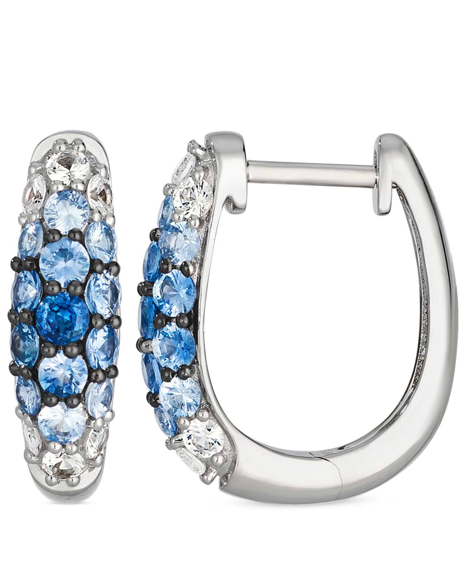 Серьги-кольца Le Vian White Sapphire (0.42 ct. t.w.) и Sapphire Ombres (1.33 ct. t.w.) в 14k Vanilla Gold