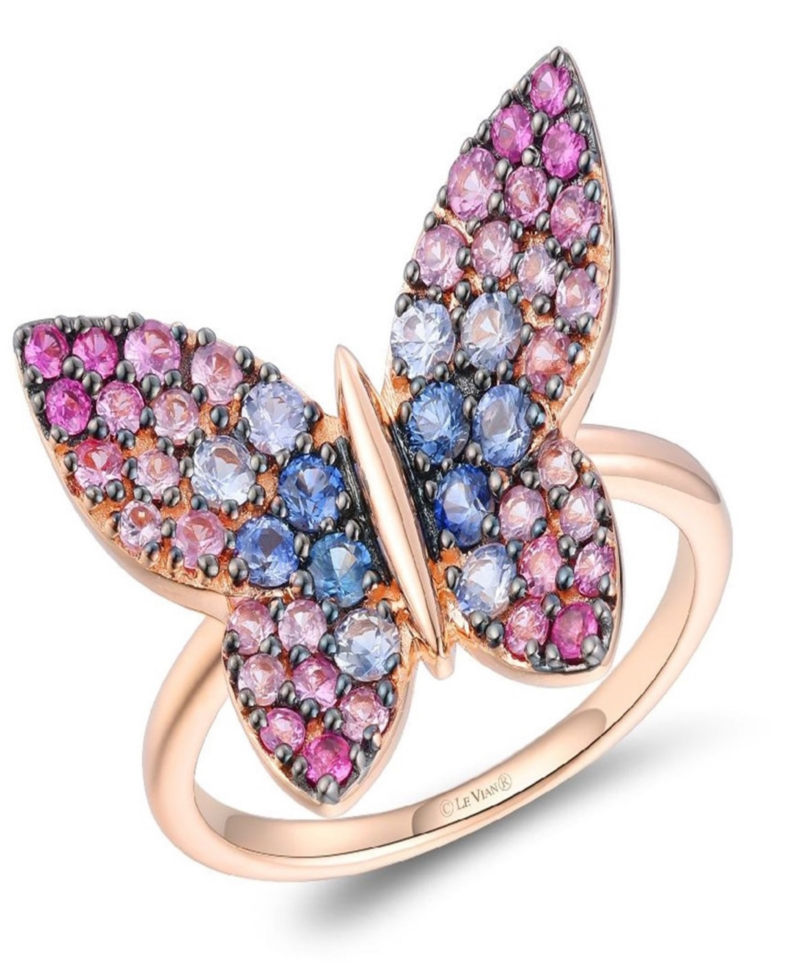 Кольцо Le Vian Sapphire Ombre Butterfly (1.15 ct. t.w.) в 14k Strawberry Gold