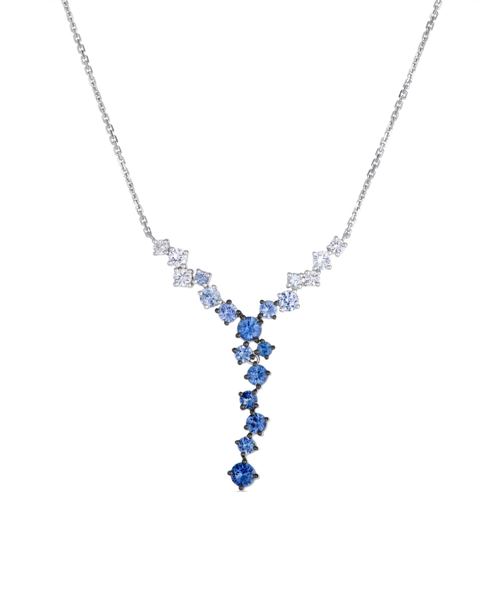 Подвеска-ожерелье Le Vian Sapphire (1.45 ct. t.w.) и White Sapphire (0.40 ct. t.w.) с регулировкой в золоте 14k Vanilla Gold
