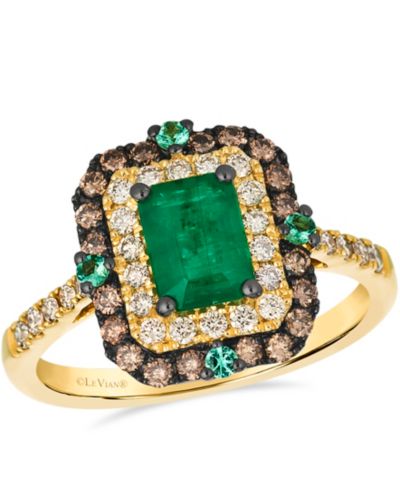 Le Vian Emerald (0.77 ct. t.w.), Chocolate Diamond (0.28 ct. t.w.), and Nude Diamond (0.31 ct. t.w.) Ring in 14k Honey Gold