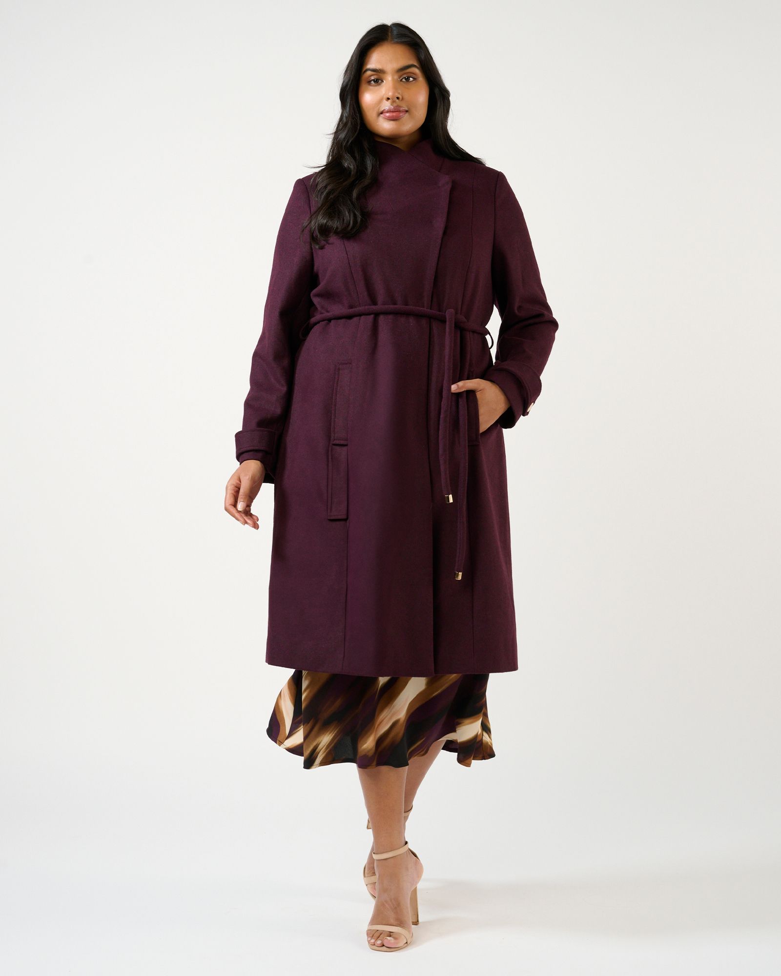 ESTELLE Women's Reo Double-Breasted Assymetrical Full-Length Coat