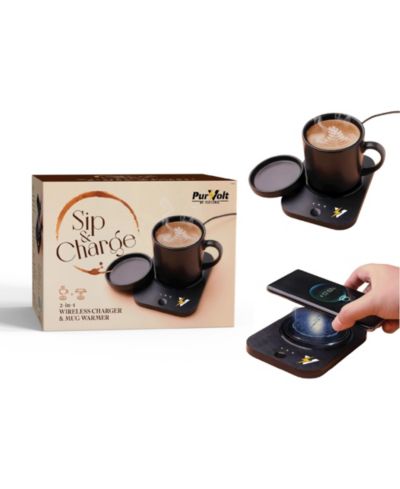 Pursonic Sip & Charge 2-in-1 Wireless Charger & Mug Warmer, 3-Piece Set