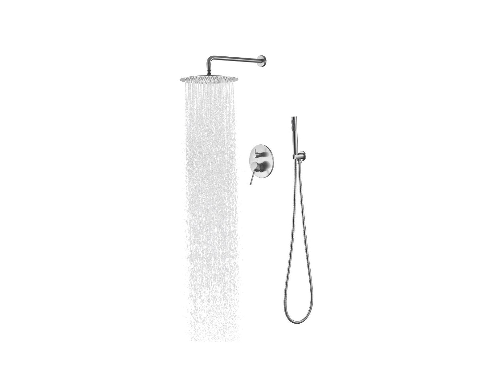 RAINSKEN Shower System, Wall Mounted Shower Faucet Set for Bathroom with High Pressure 10" Stainless Steel Rain Shower head Handheld Shower Set