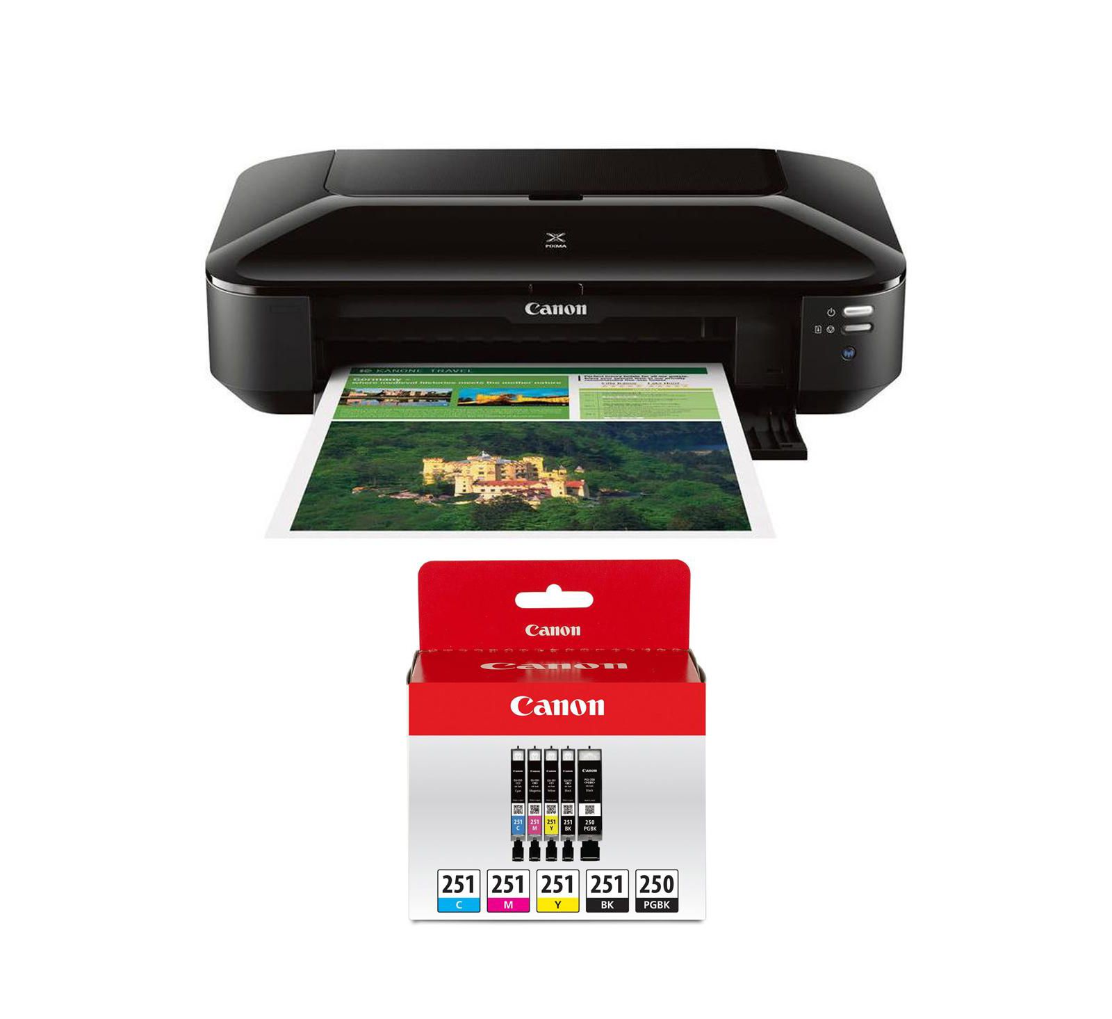 Canon PIXMA iX6820 беспроводной струйный принтер с чернилами PGI-250 Black и 4x CLI-251 Color