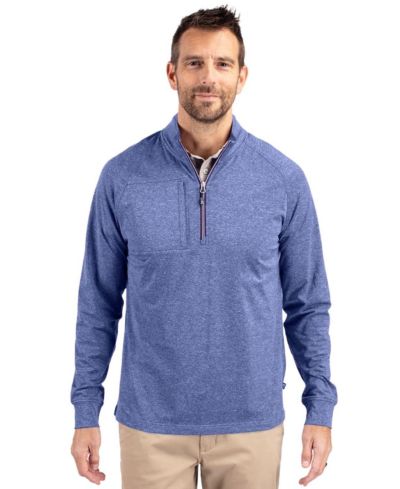 Cutter & Buck Men's Cutter and Buck Adapt Knit Heather Quarter Zip Pullover