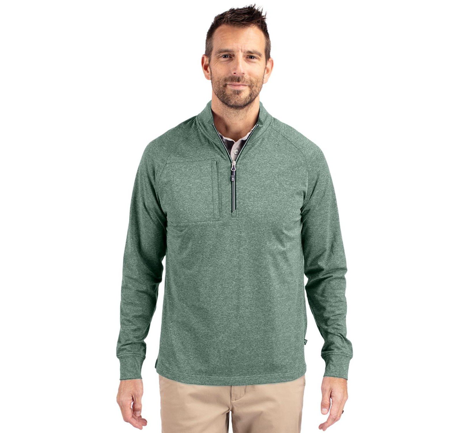 Мужской джемпер Cutter & Buck Adapt Eco Knit Heather Quarter Zip Pullover