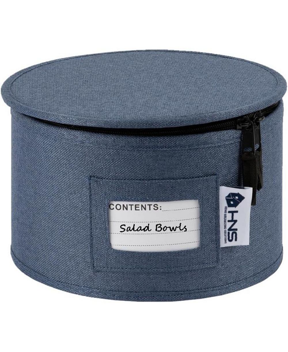 Hard Shell China Organizer with Dividers - Holds 12 Pieces - Durable and Stackable Storage Box for Seasonal Dishware Protection - Denim Blue