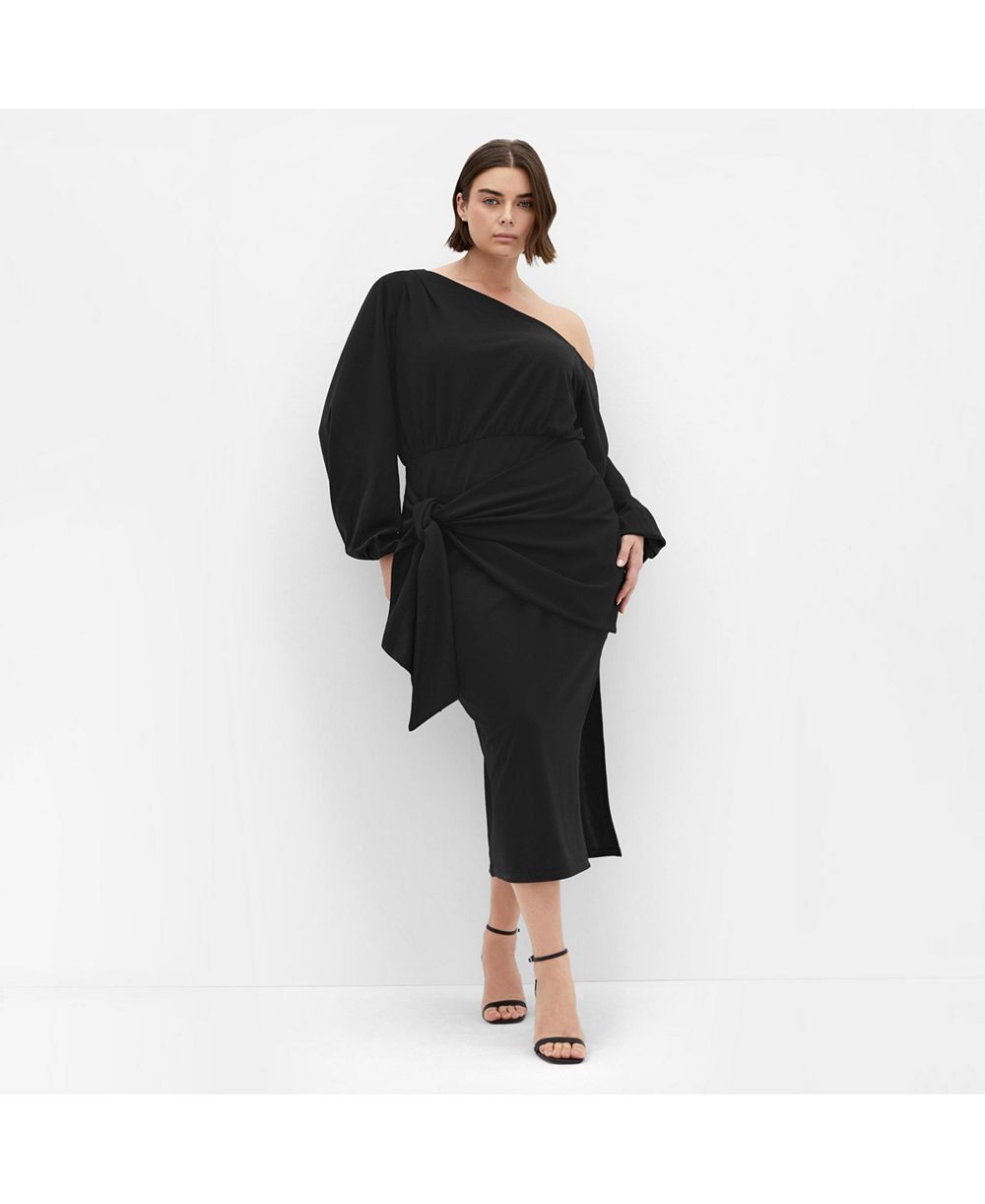 CITY CHIC Plus Size Alysia Tie Front Midi Dress