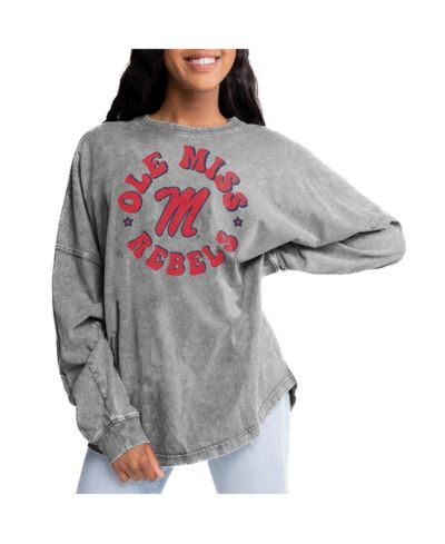 Женская футболка Gameday Couture Gray Ole Miss Rebels Playing Around Oversized Long Sleeve