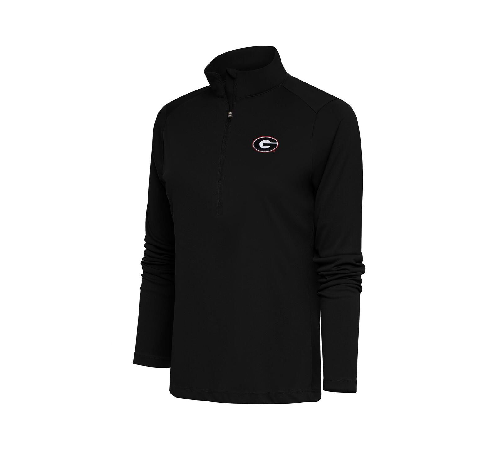 Женская толстовка Antigua Black Georgia Bulldogs Tribute Half-Zip Pullover Sweatshirt