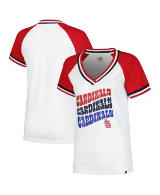 New Era мужская футболка St. Louis Cardinals с V-образным вырезом и рукавом раглан, белая