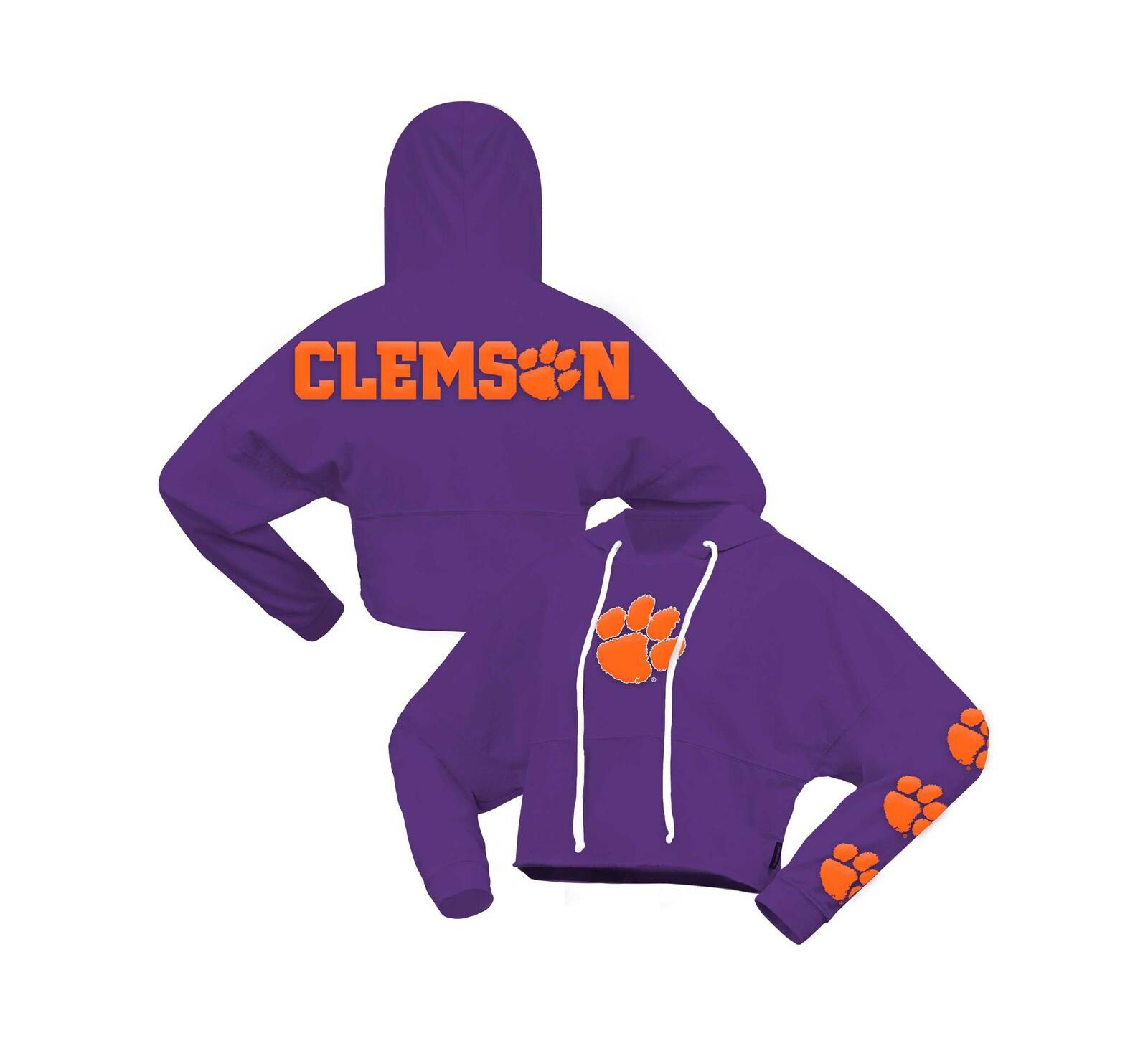 Женское оверсайз худи Spirit Jersey с логотипом Clemson Tigers фиолетового цвета