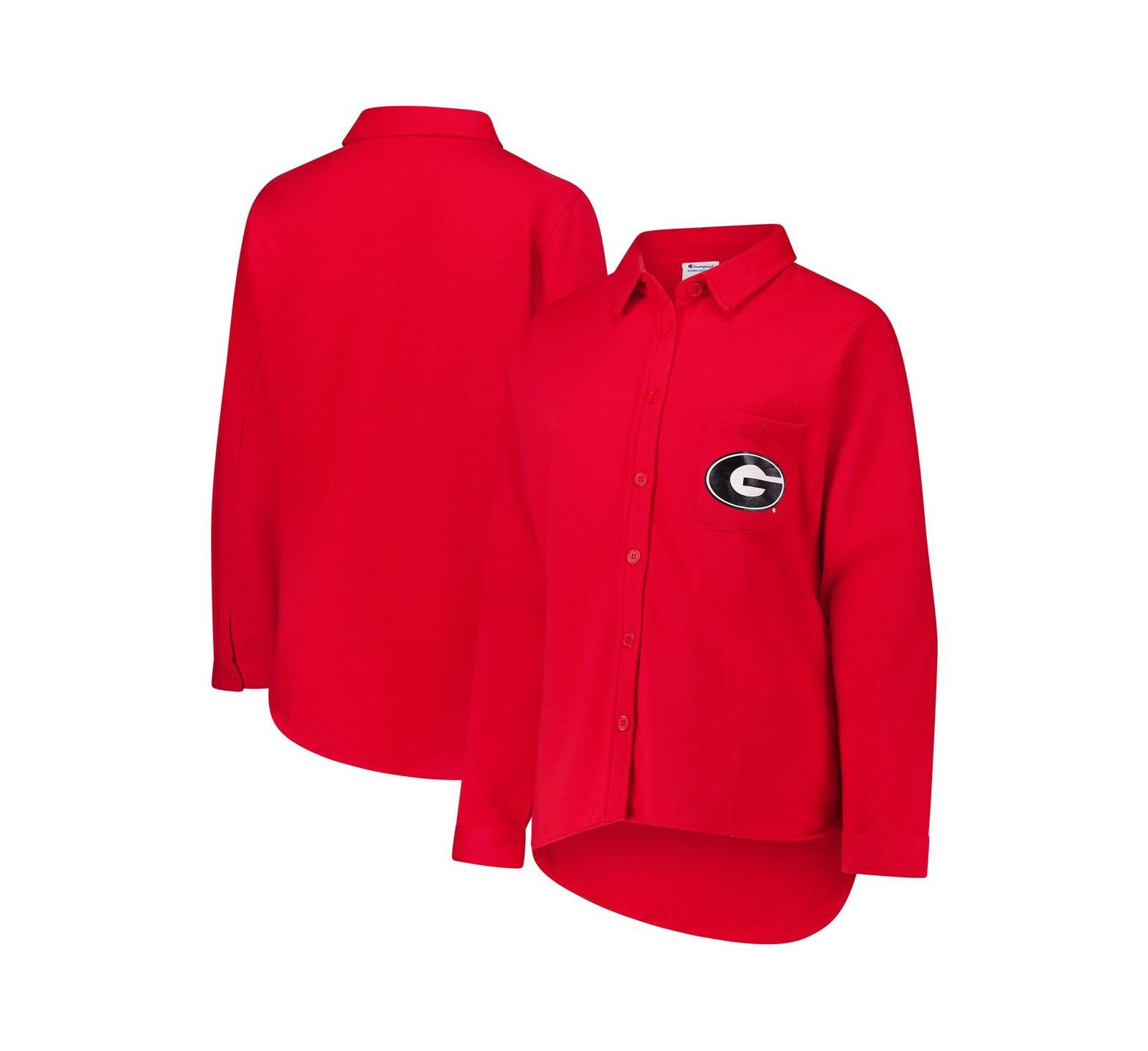Женская рубашка-шacket Fanatics Red Georgia Bulldogs Plus Size с пуговицами