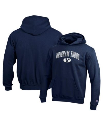 Champion Big Boys and Girls Navy BYU Cougars Campus Pullover Hoodie