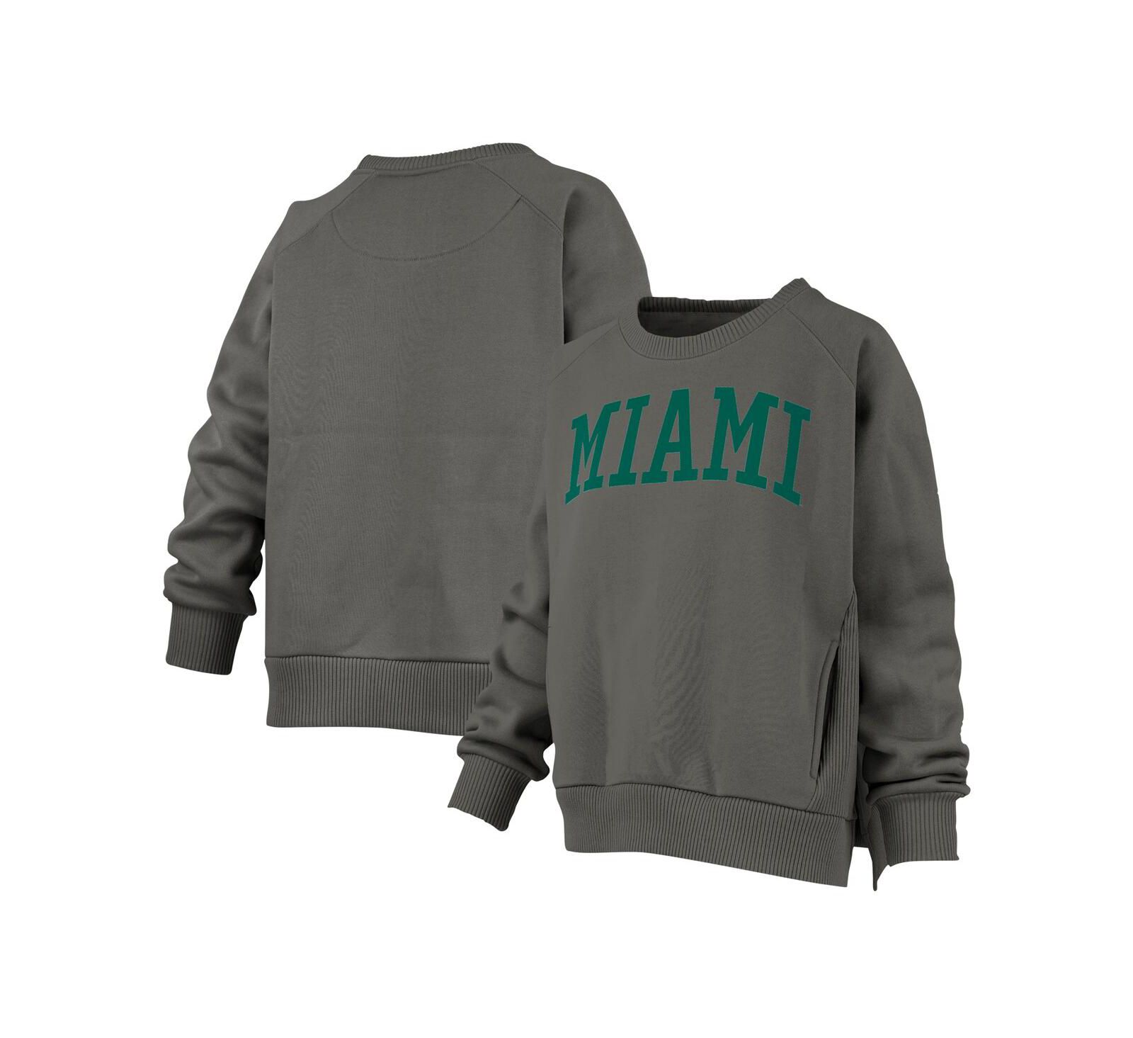 Pressbox Женская толстовка Raglan с карманом Charcoal Miami Hurricanes