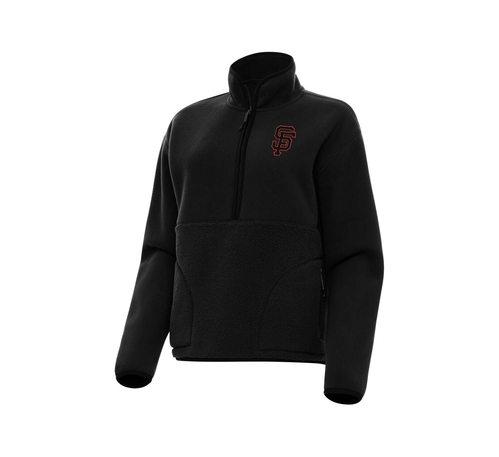 Antigua Women's Black San Francisco Giants Figure Half-Zip Sweatshirt