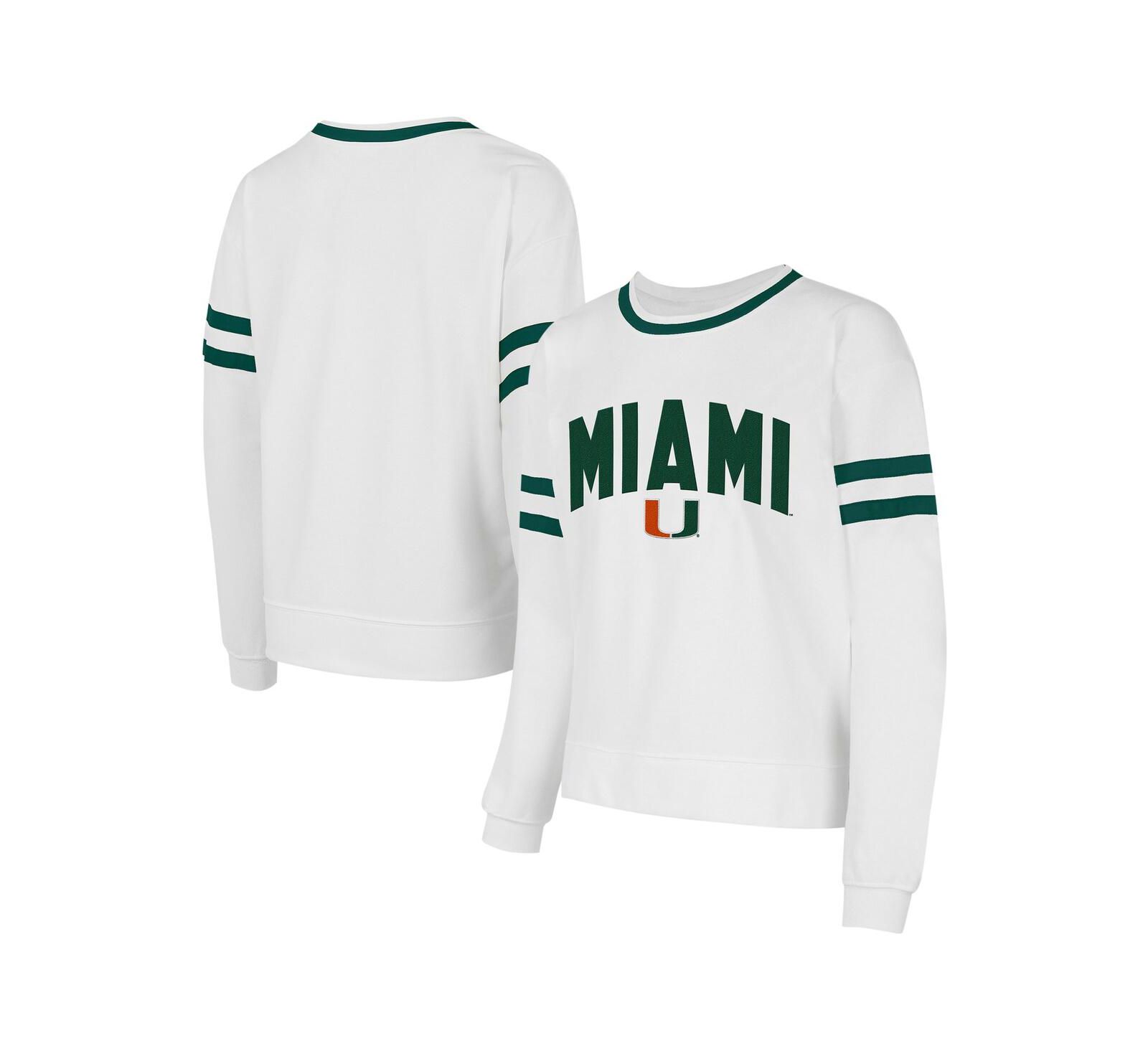 Concept Sport Женский лонгслив White Miami Hurricanes Borough French Terry Arch Over