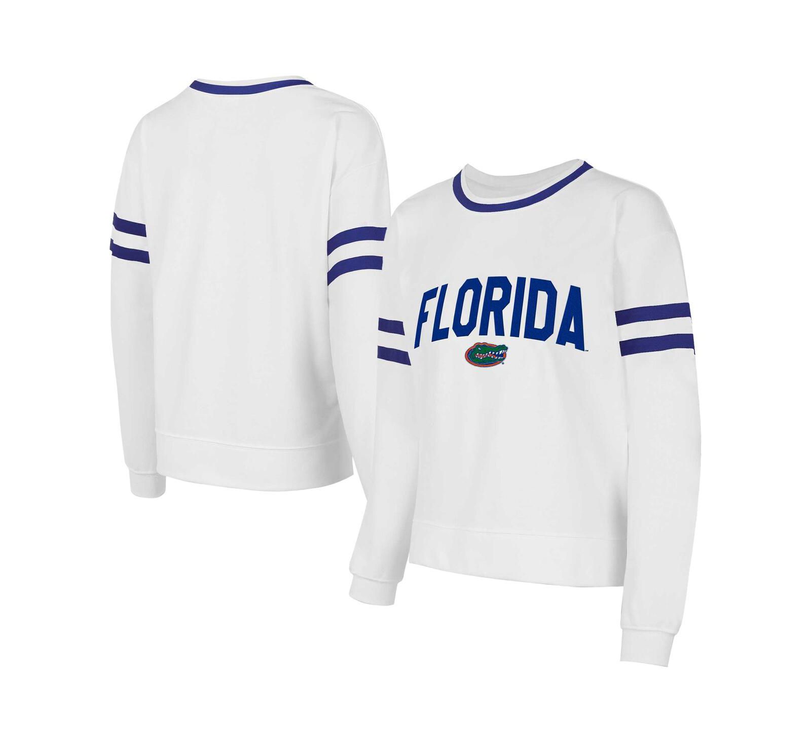 Женский топ Concept Sport White Florida Gators Borough French Terry Arch Over Long Sleeve