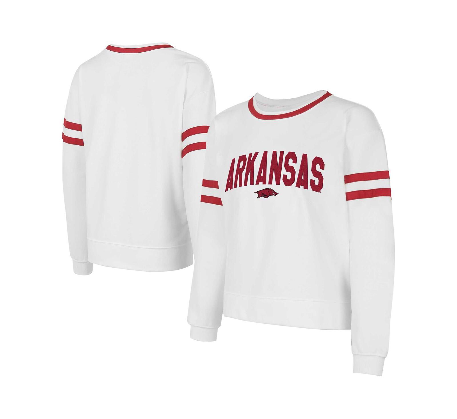 Женский лонгслив Concept Sport White Arkansas Razorbacks Borough French Terry