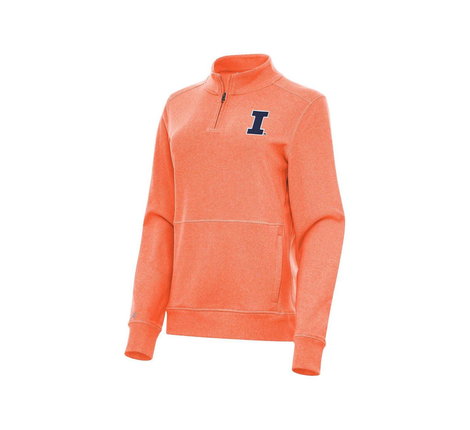 Женская флисовая толстовка Antigua Heather Orange Illinois Fighting Illini Crush Quarter-Zip