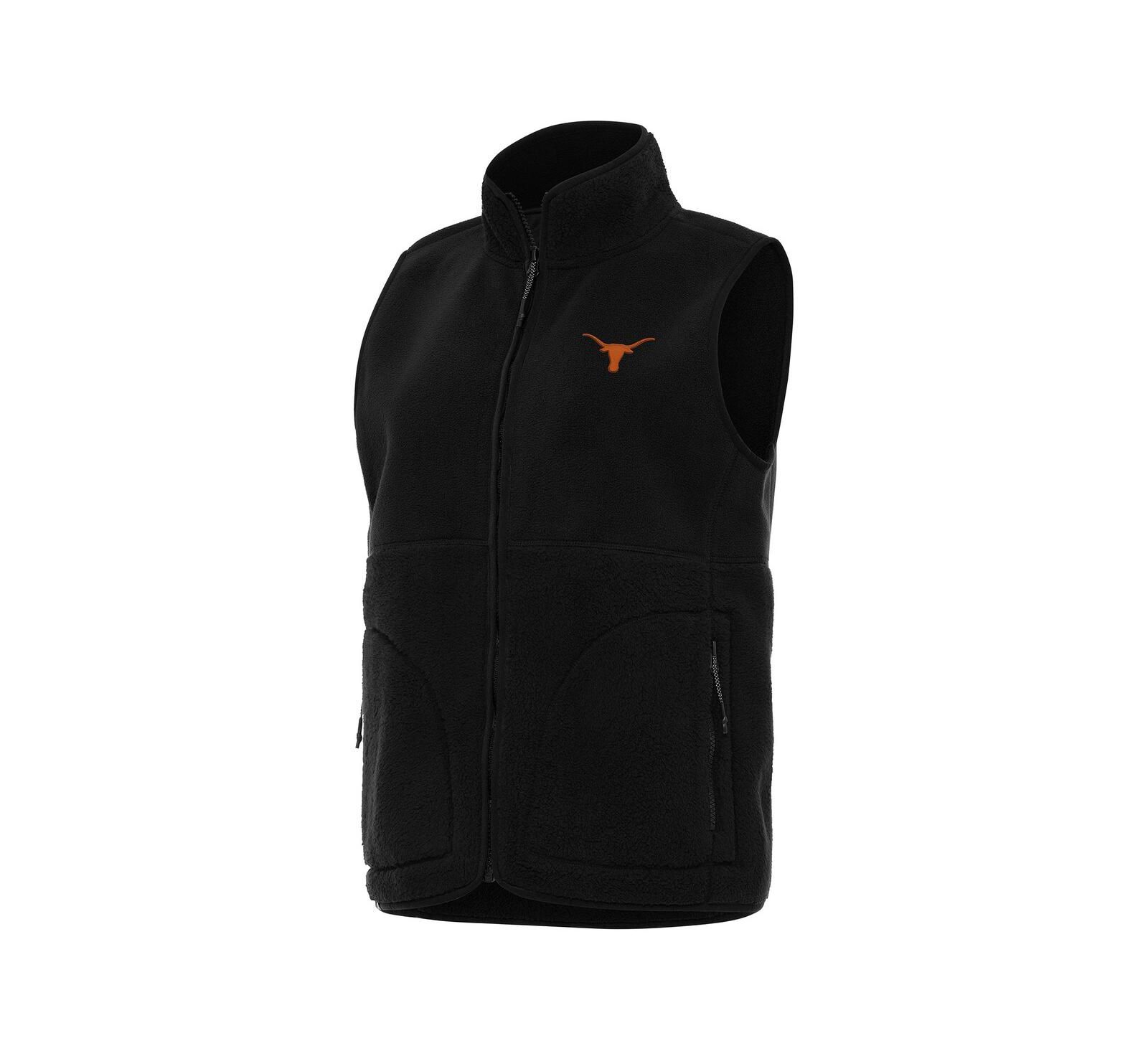 Женский черный жилет Antigua Texas Longhorns Nostalgic Full-Zip