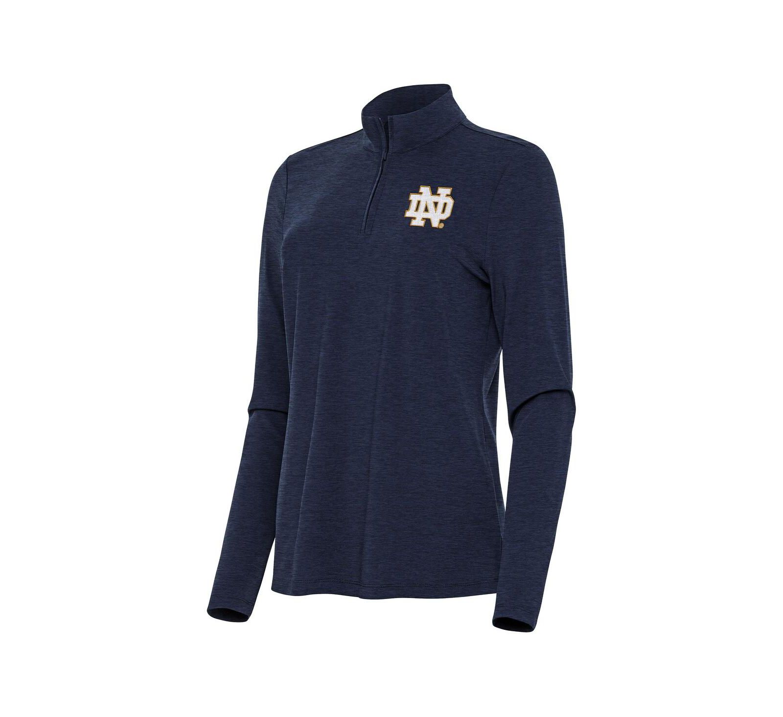 Свитшот Antigua Женский Heather Navy Notre Dame Fighting Irish Bright Quarter-Zip