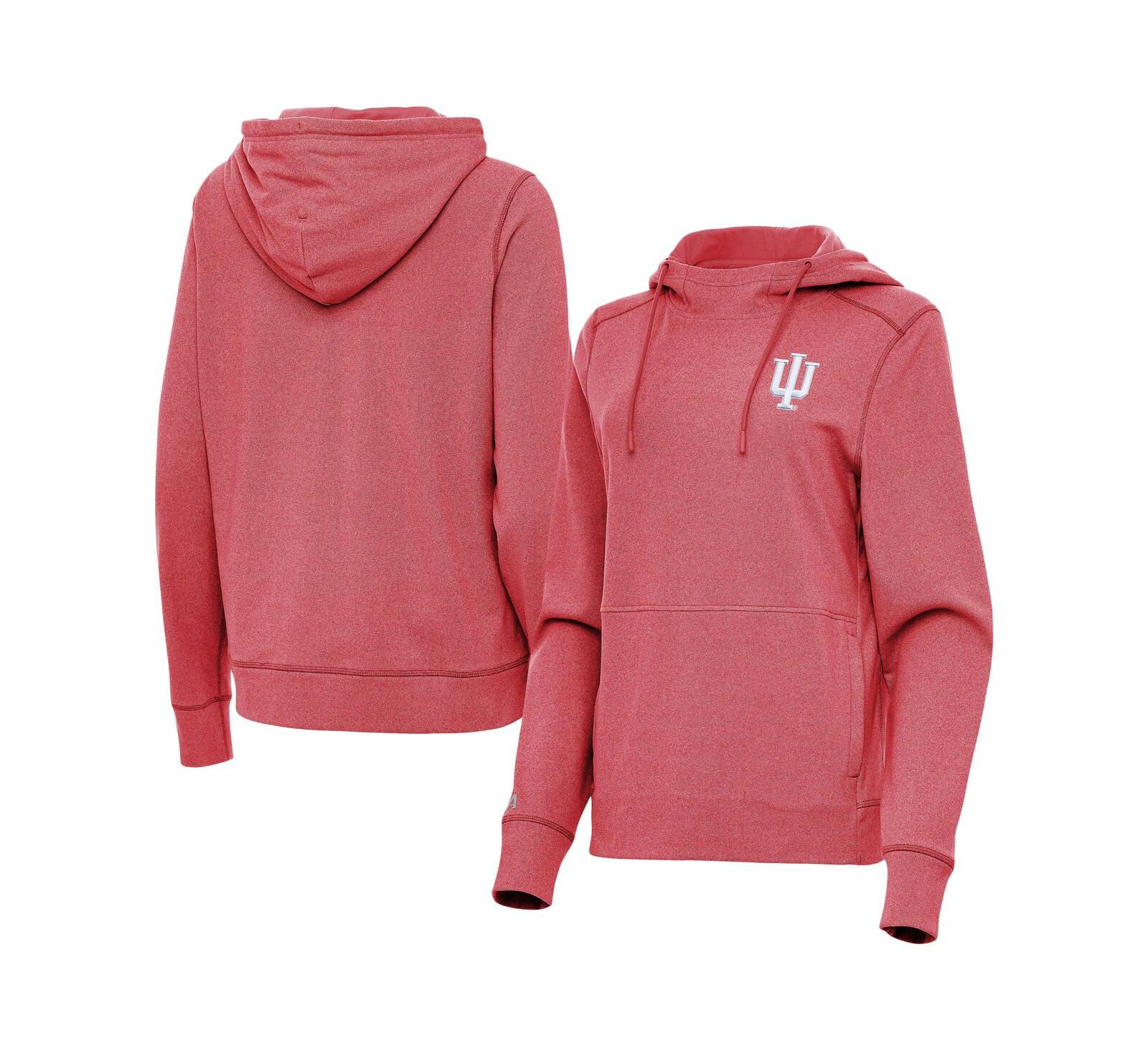 Женское худи Antigua Women's Heather Crimson Indiana Hoosiers Justice Pullover