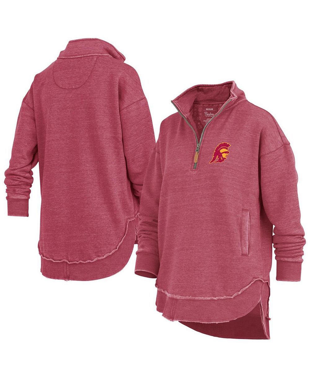Женское пончо-свитшот Pressbox Cardinal USC Trojans Northfork Sojourn Quarter-Zip