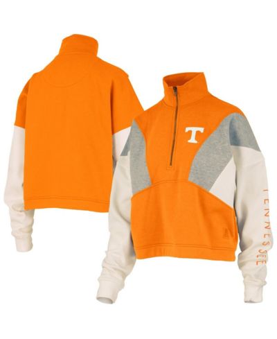 Женское оранжевое свитшот Pressbox Tennessee Volunteers Ferrara Color Block с молнией на четверть