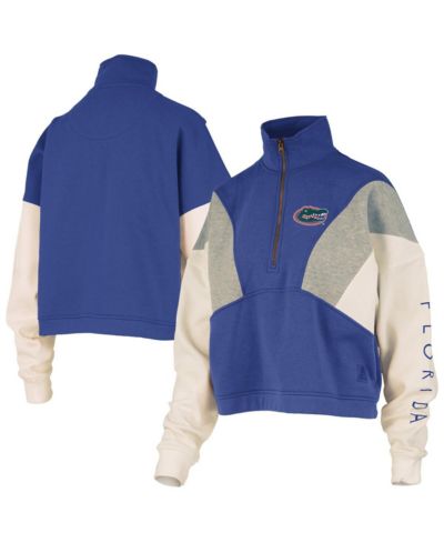 Женский свитшот Pressbox Royal Florida Gators Ferrara Color Block Quarter-Zip