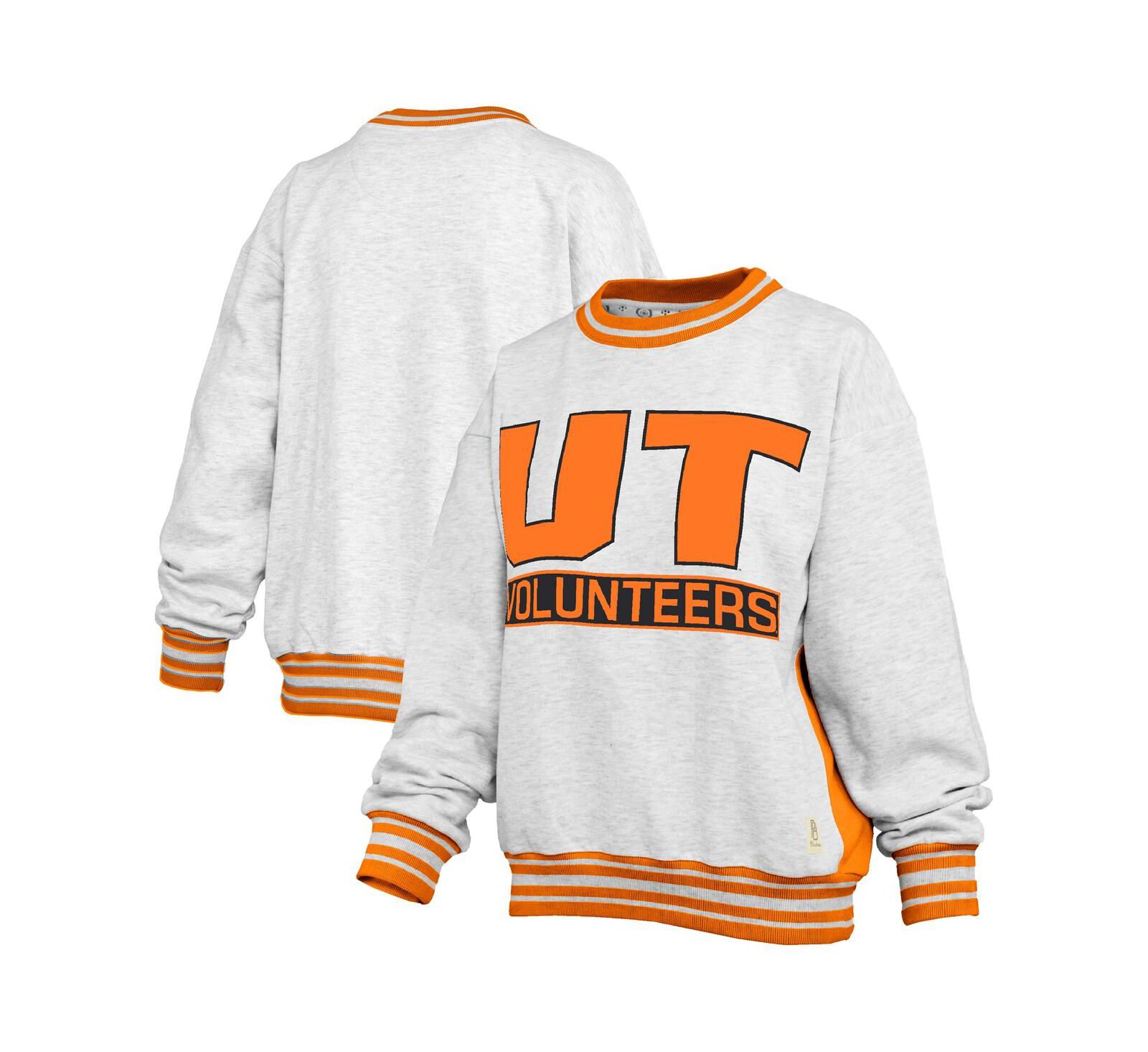 Женская толстовка Pressbox Heather Gray/Tennessee Orange Tennessee Volunteers Endzone Crewneck