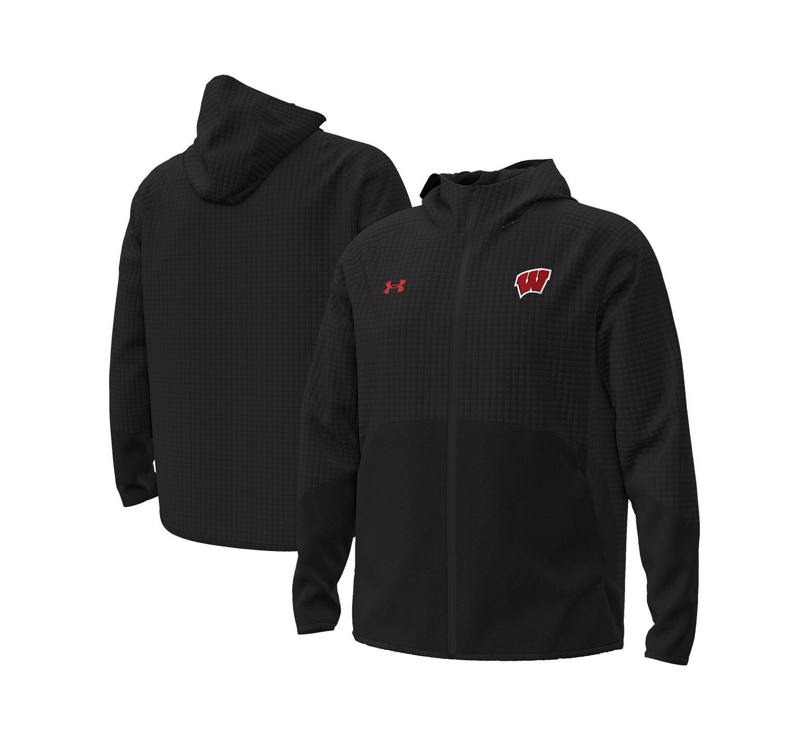 Under Armour Men's Black Wisconsin Badgers Unstoppable Raglan Full-Zip Jacket