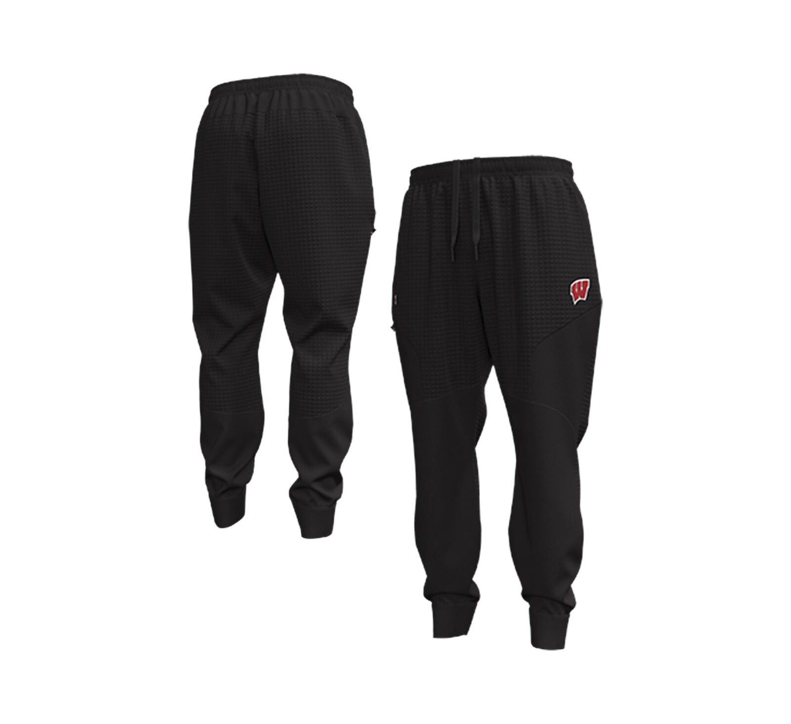 Under Armour Men's Black Wisconsin Badgers Unstoppable Fleece Jogger Pants