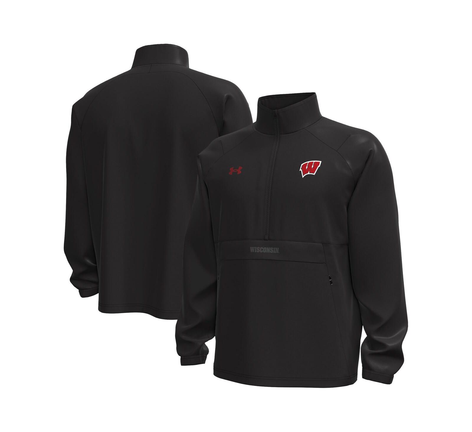Under Armour Men's Black Wisconsin Badgers Unstoppable Woven Anorak Half-Zip Jacket