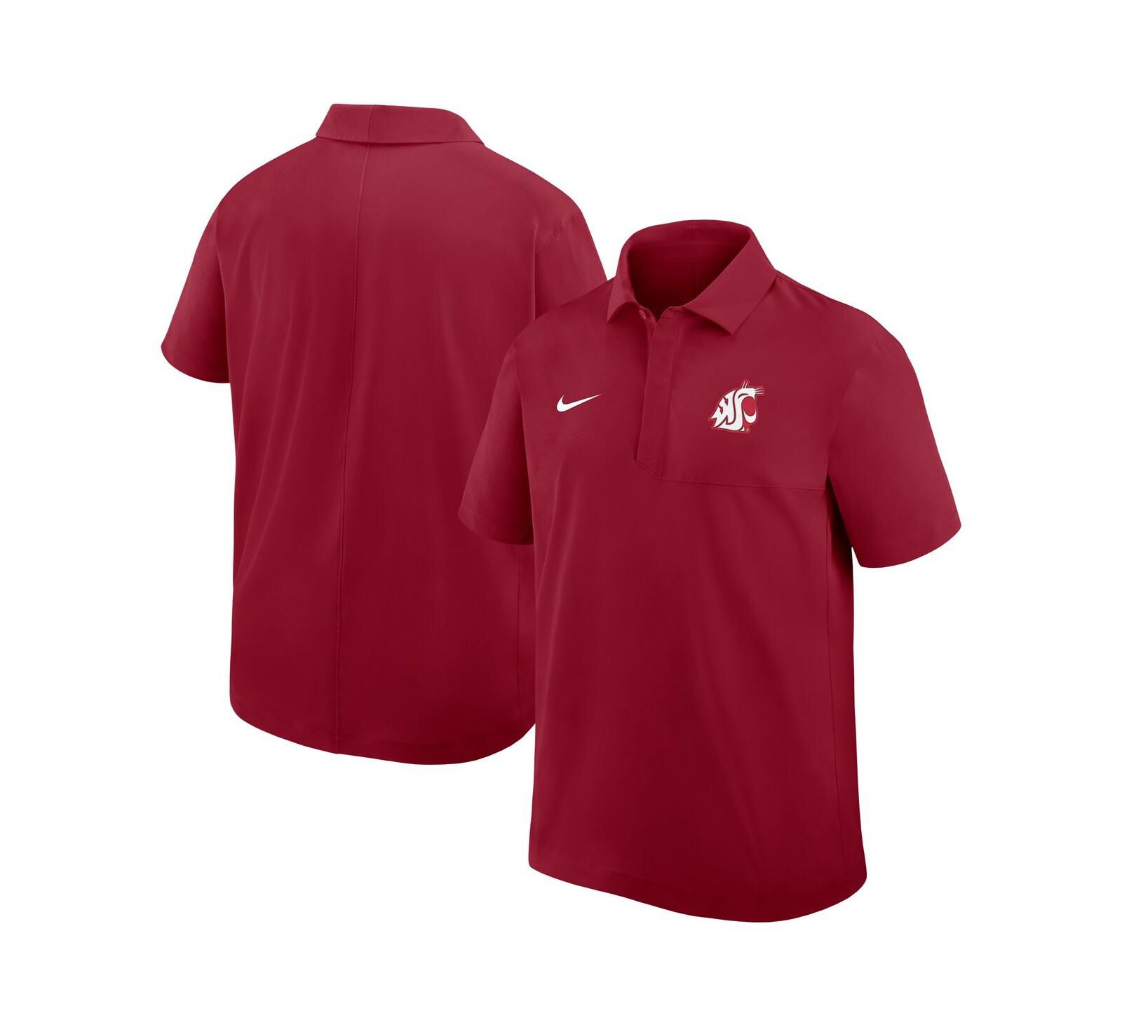 Nike Men's Crimson Washington State Cougars Woven Dri-FIT Polo Shirt