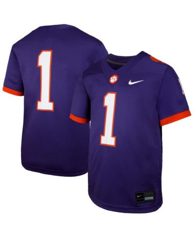 Nike Big Boys and Girls 1 Purple Clemson Tigers Untouchable Replica Game Jersey