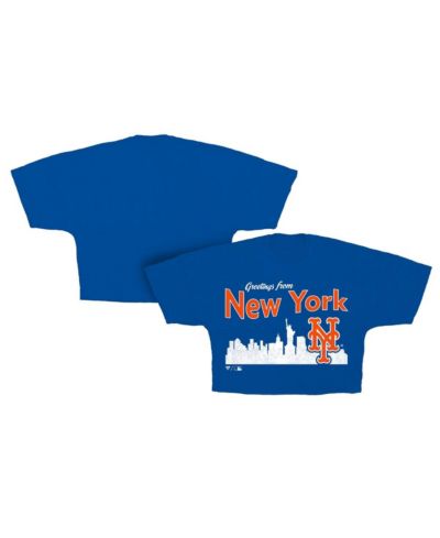 Женский кроп-топ Fanatics Royal New York Mets Skyline
