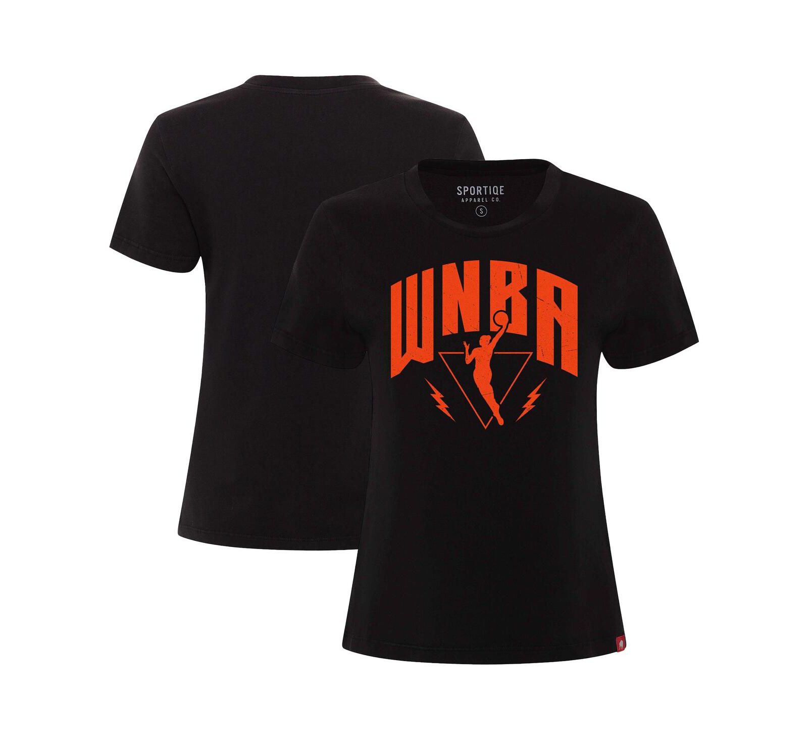 Sportiqe Women's Black WNBA Logo woman Arcadia Premium T-Shirt