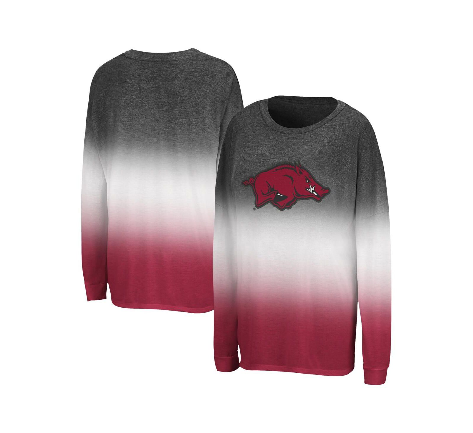 Женская футболка Colosseum Black Arkansas Razorbacks Winkle Dip Dye